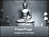 PowerPoint Template - a metallic statue of Buddha