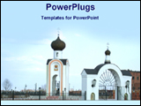 PowerPoint Template - view of a Christian church complex