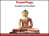 PowerPoint Template - a statue of a dhynai Buddha