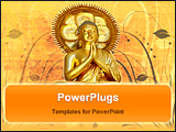 PowerPoint Template - statue of a golden buddha