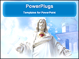 PowerPoint Template - image of jesus in front of a church