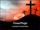 PowerPoint Template - sunset view with calvary