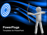 PowerPoint Template - The grey man shoots at the blue target