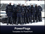 PowerPoint Template - IGA LATVIA MARCH 16 2010: Riot police officers ready to prevent provocations at Commemoration of th