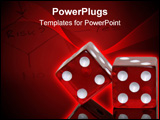 PowerPoint Template - Pair of red dice reflecting on black surface