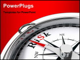 PowerPoint Template - risk towards south indicated by compass conceptual image