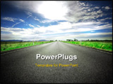 PowerPoint Template - Long straight road stretches out ahead of viewer