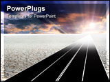 PowerPoint Template - abstract scene with route in the desert