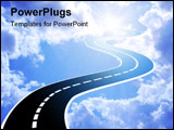 PowerPoint Template - Conceptual image - road to sky. Collage