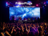 PowerPoint Template - Cheerful crowd at the rock concert with raised hands