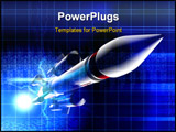 PowerPoint Template - Digital illustration of rocket in colour background