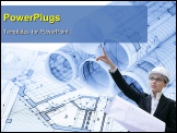 PowerPoint Template - rolls of architecture blueprints & house plans