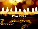 PowerPoint Template - a crucifix in front of a row of candles