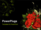PowerPoint Template - flower vector illustration composition over a black background