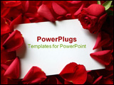 PowerPoint Template - Card and roses isolated on white background with message card
