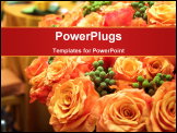 PowerPoint Template - Orange roses in a lush bouquet in a wedding reception venue