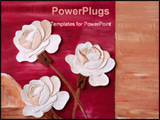 PowerPoint Template - white roses in front of red background