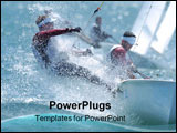 PowerPoint Template - sailors are splashed by the rough seas while sailing.