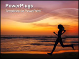 PowerPoint Template - jogging at sunset on double six beach seminyak bali indonesia.