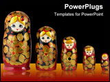 PowerPoint Template - Russian nesting dolls ( babushkas or matryoshkas ) isolated on white background