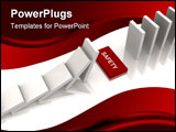 PowerPoint Template - White dominoes with a safety gap - a 3d image