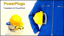 PowerPoint Template - Safety gear kit close up over white