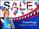 PowerPoint Template -  Sale sign for any patriotic holiday such as 4th of July, Memorial Day, Veteran