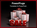 PowerPoint Template - Sale Sign with Gift Boxes in 3d