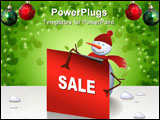 PowerPoint Template - Cute christmas snowman holding a card text can be inserted.