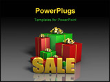 PowerPoint Template - Christmas Sales Shopping Sign Red Green in 3d