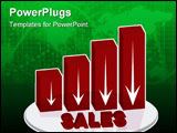 PowerPoint Template - a bar graph in red showing possible sales figures
