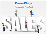 PowerPoint Template - Beautiful shopping women around the word sales isolated