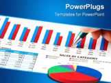 PowerPoint Template - Closeup of pen showing on sales report