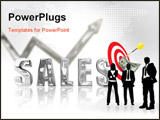 PowerPoint Template - Platinum rendered sales graphic depicting success & improvement