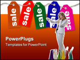 PowerPoint Template - Colorful sale tags isolated on white background