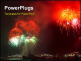 PowerPoint Template - Salute fireworks with the black sky background