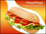 PowerPoint Template - Multi-grain calabrese salami sandwich with lettuce tomatoes and cucumbers