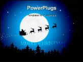 PowerPoint Template - Illustration of Santa driving his sleigh with reindeer