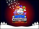 PowerPoint Template - a illustration of Santa Claus in a car