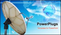 PowerPoint Template - The satellite dish antennas under blue sky