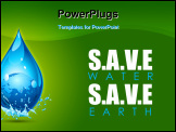 PowerPoint Template - illustration of earth in water drop showing save water save earth concept