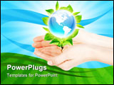 PowerPoint Template - Hands and Earth, symbol of environmental protection