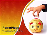 PowerPoint Template - Hand Putting Money Into Saving Pig Finance Theme