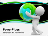 PowerPoint Template - 3d human keep the world in hands