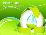 PowerPoint Template - A conceptual image of water conservation nested in a recycling logo.