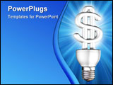 PowerPoint Template - Illustration of an illuminated money saving energy bulb