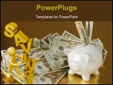 PowerPoint Template - Computer Generated 3D Image - Savings .