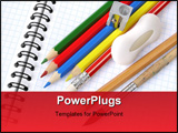 PowerPoint Template - educational tools set on the spiral notepad background
