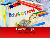 PowerPoint Template - miscellaneous supplies for the school on the map
