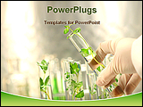 PowerPoint Template - small plants in test tube